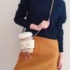 Soft Plush Woolen Bucket Bag For Women, Crossbody Shoulder Bag, Light Grey, Zipper Closure Ideal For Daily Use Characters)