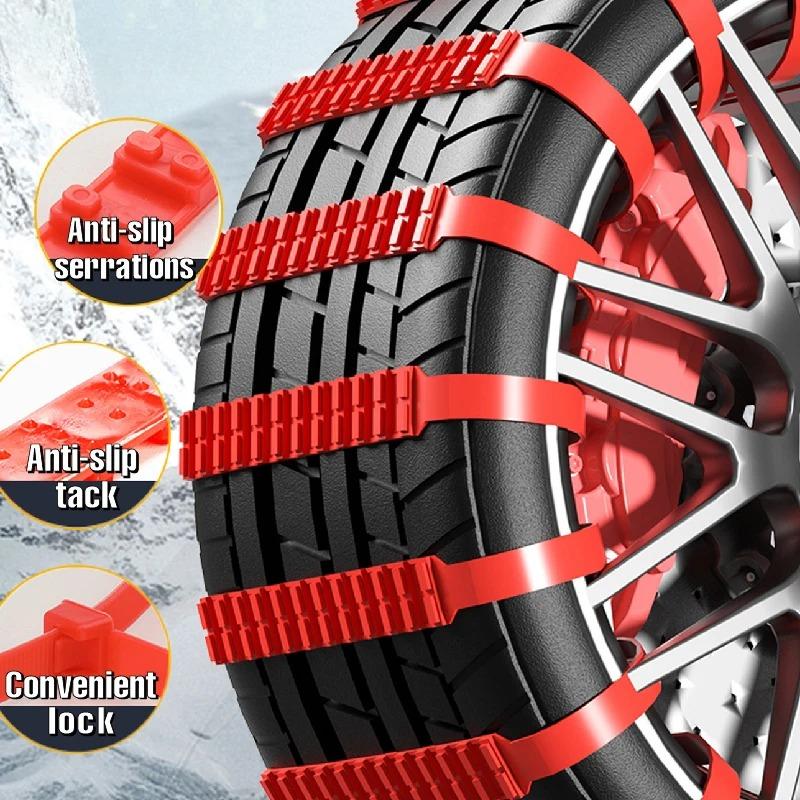 20/40pcs Universal Emergency Snow Chains for Cars, Quick Installation Anti-Skid Tire Traction for Snow & Ice, Traction Aid