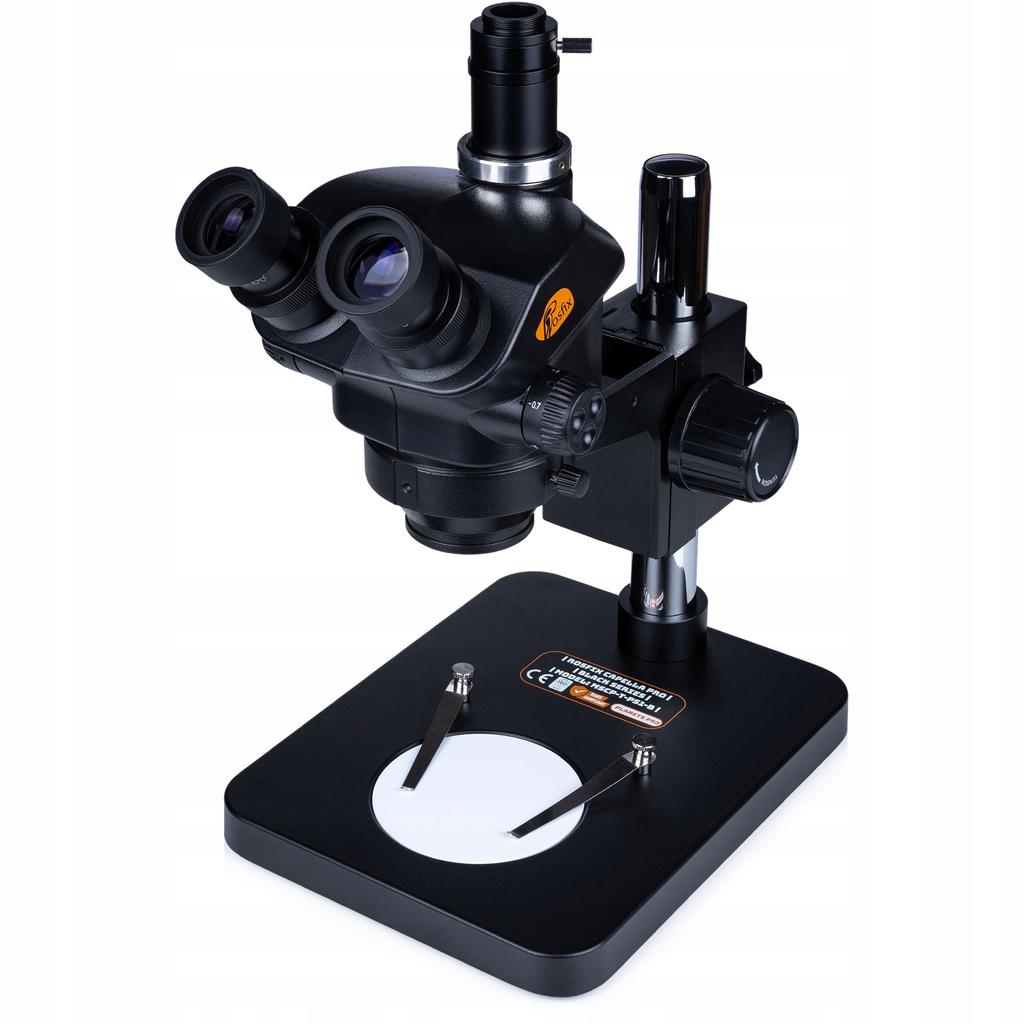 Rosfix Mikroskop Trinokularowy 7–45x Z Kamerą 16MP 4K I Oświetleniem LED 56 – Zoom Optyczny | C-Mount | Inspekcja PCB | Serwis SMT