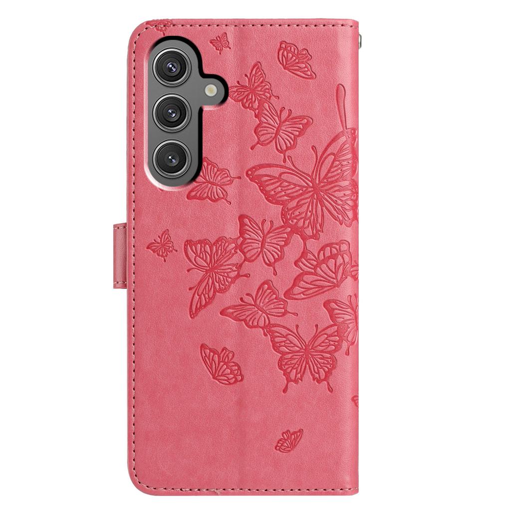 For Samsung Galaxy A36 5G Case Butterfly Imprinted Wallet Stand PU Leather Flip Phone Cover with Strap
