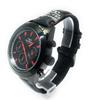TECHNOS Chronograph Watch Men's Leather Band Black & Red T9451-BR