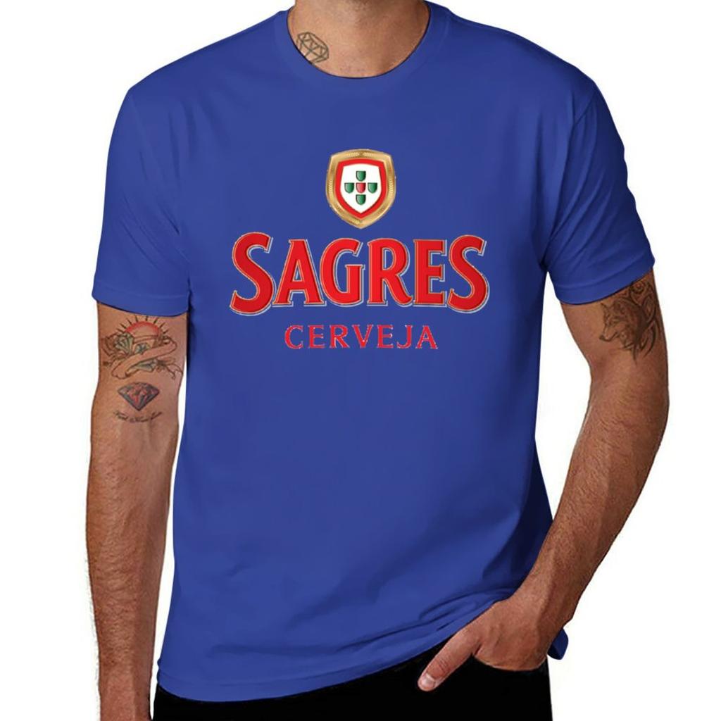 Nuova T-shirt Birra Sagres t-shirt nera t-shirt ad asciugatura rapida t-shirt nere per uomo