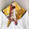 68*68cm 100% Mulberry Silk Scarf Luxury Printed Square Shawl Elegant Lightweight Soft Summer Fashion Accessory Women