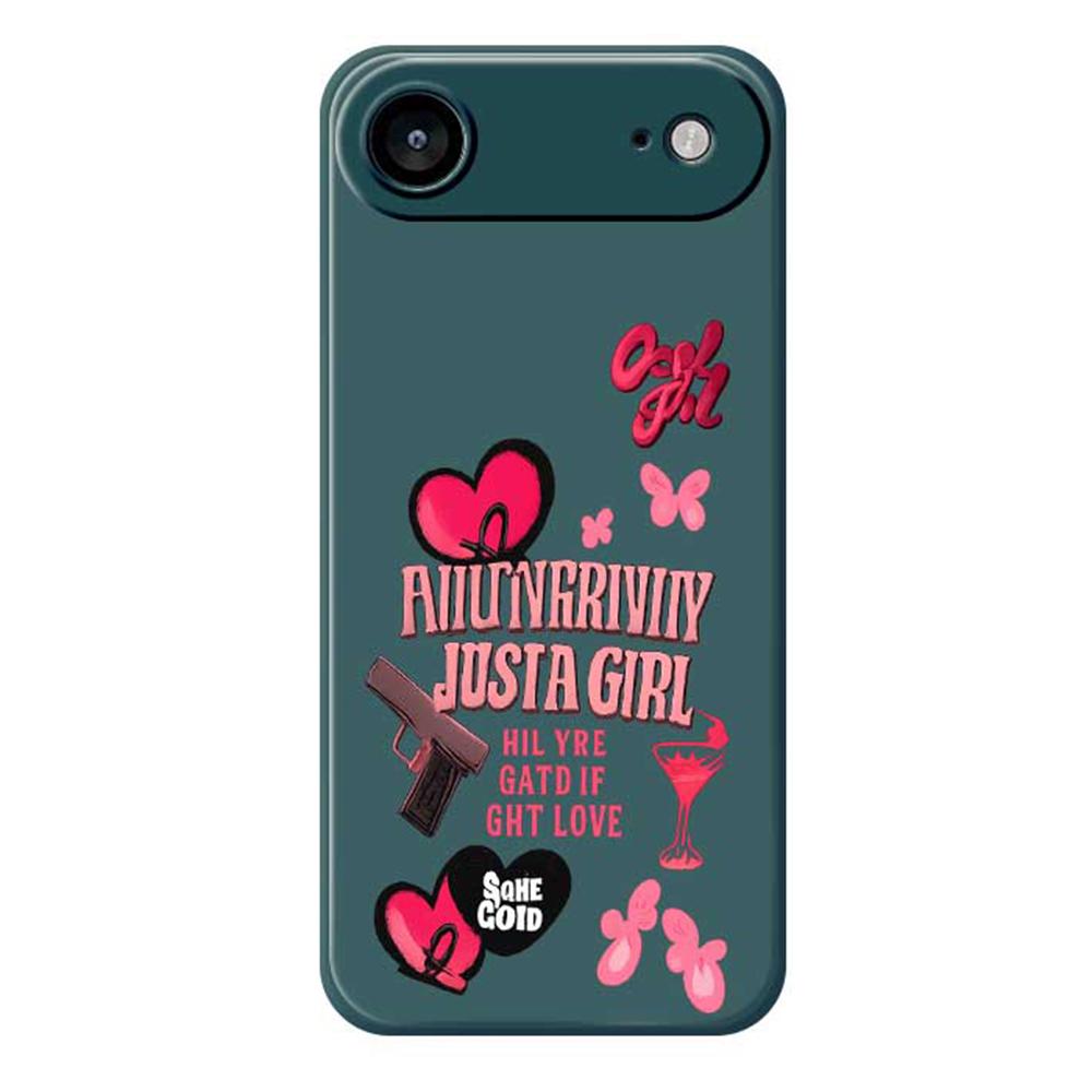 For iPhone 17 Air Case Pink Elements Pattern Printing Straight Edge TPU Phone Back Cover