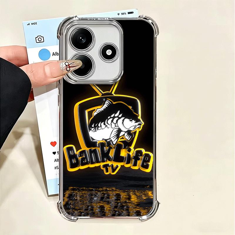 Nash Fishing Fish Mark Plating Phone Case For Xiaomi Poco X5 X6 X7 X8 Pro Max F8 Ultra F7 M8 M7 M5S Redmi 15C 15 14C 13C 13 X3 1