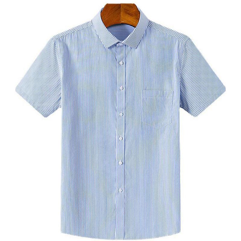Spring Summer Men's Striped Short-sleeved Shirt Non-ironing Anti-wrinkle Business Casual Formal Fashion Comfortable High Quality