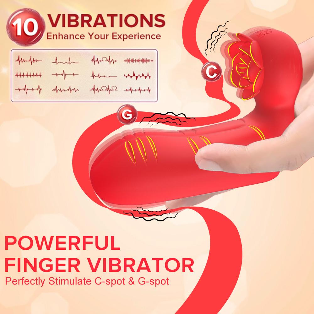 2 In 1 Clitoral G Spot Finger Sleeve Vibrator Nipple Massager Stimulator Sex Toys for Woman Lesbian Orgasm Adult Products