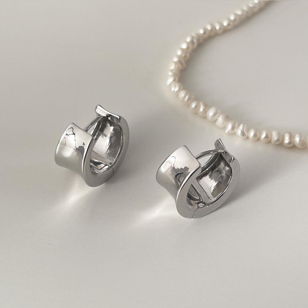 

Серьги-кольца с иглами из серебра 925 пробы, уникальные серьги в стиле депрессии, новые серьги Niche Premium Cold Wind 925 silver needle