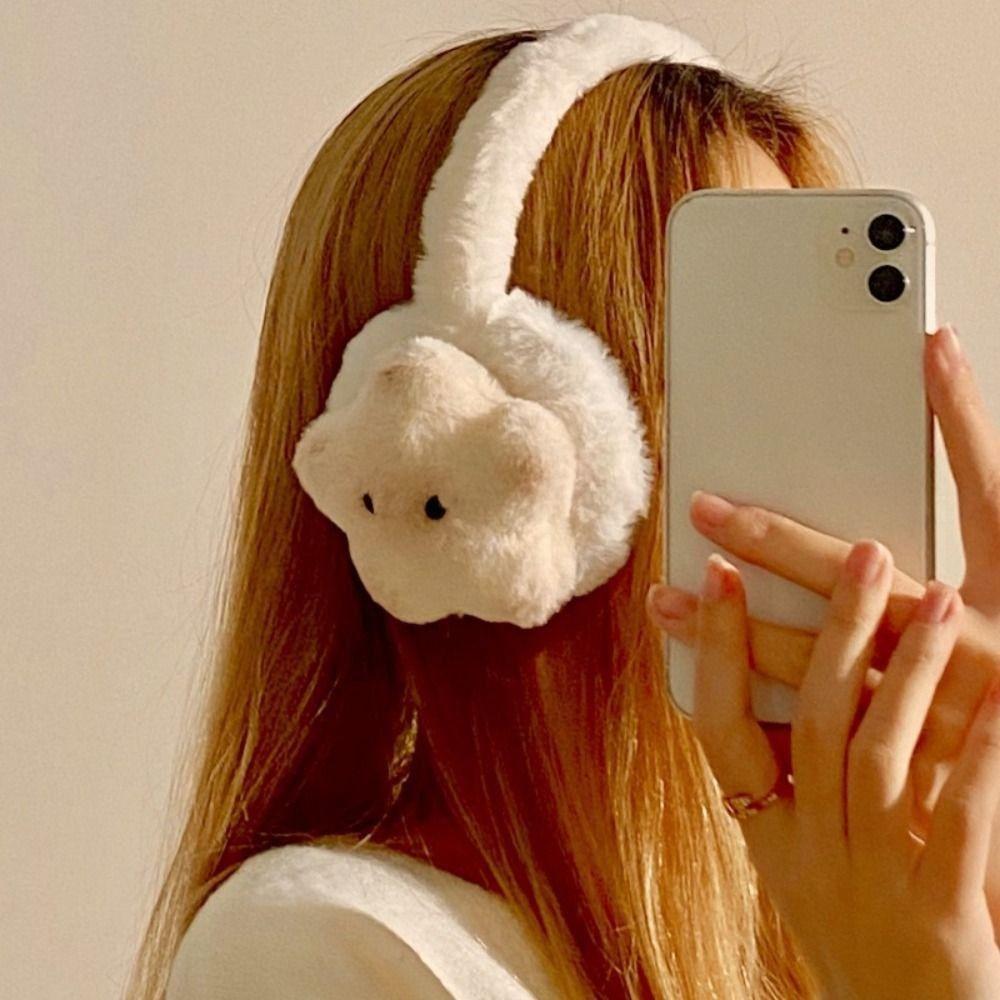 Cat Shaped Plush Ear Cover Cute Star Design Cat Earmuffs Ear Protection Accessories Student