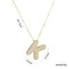 Elegante Collana con Ciondolo Alfabeto in Oro 18 Carati Placcato Zircone