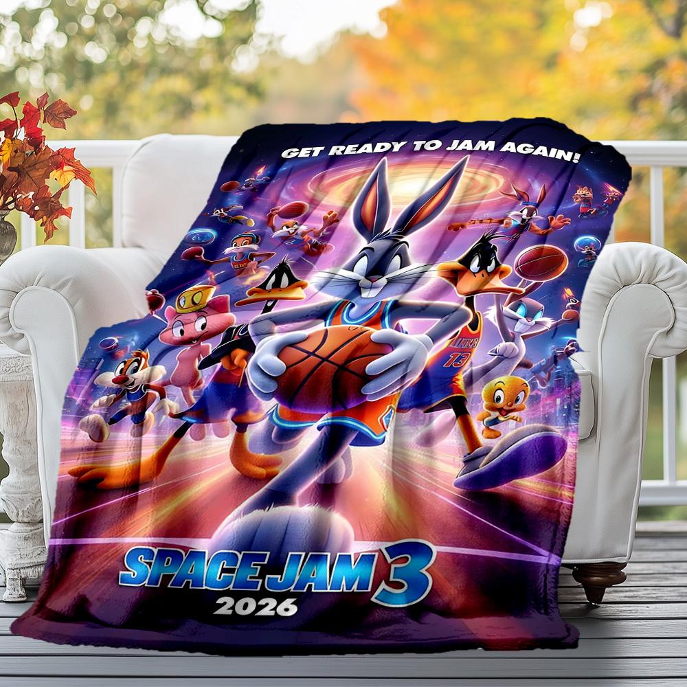 1pc Space Jam 3Outdoor Flannel Blanket Soft Plush Decor for Picnics, camping,Bedroom, Playroom, or Lunch Breakn1132A