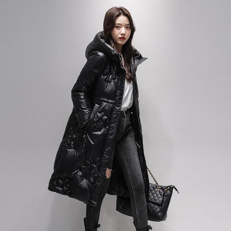 Dámská dlouhá péřová bunda Snow Flying s kapucí, slim střih