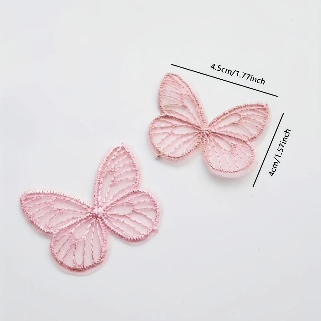 10pcs-Embroidered butterfly headwear accessories, hair clips, patches, patches, clothing, shoes, socks, accessories