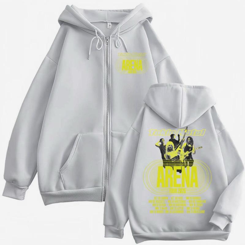 Tokio Hotel Arena Tour 2026 Zipper Hoodies Men Women Fashion Rock Zip Up Pullovers High Quality Fleece Long Sleeve Sweatshirts