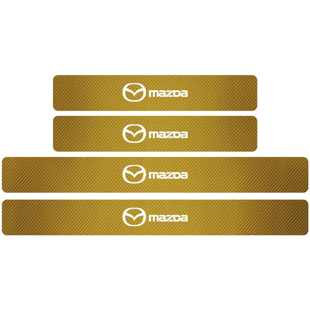 

2025 Hot 4Pcs Car Front Rear Door Threshold Stickers Decorative Decals For Mazda 2 3 5 6 Axela Atenza Speed 6 RX-8 626 BM BL BK