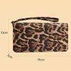 New Leather Leopard Print Wristlet Wallet Long Vintage Credit Card Wallet Zipper Coin Pocket Women