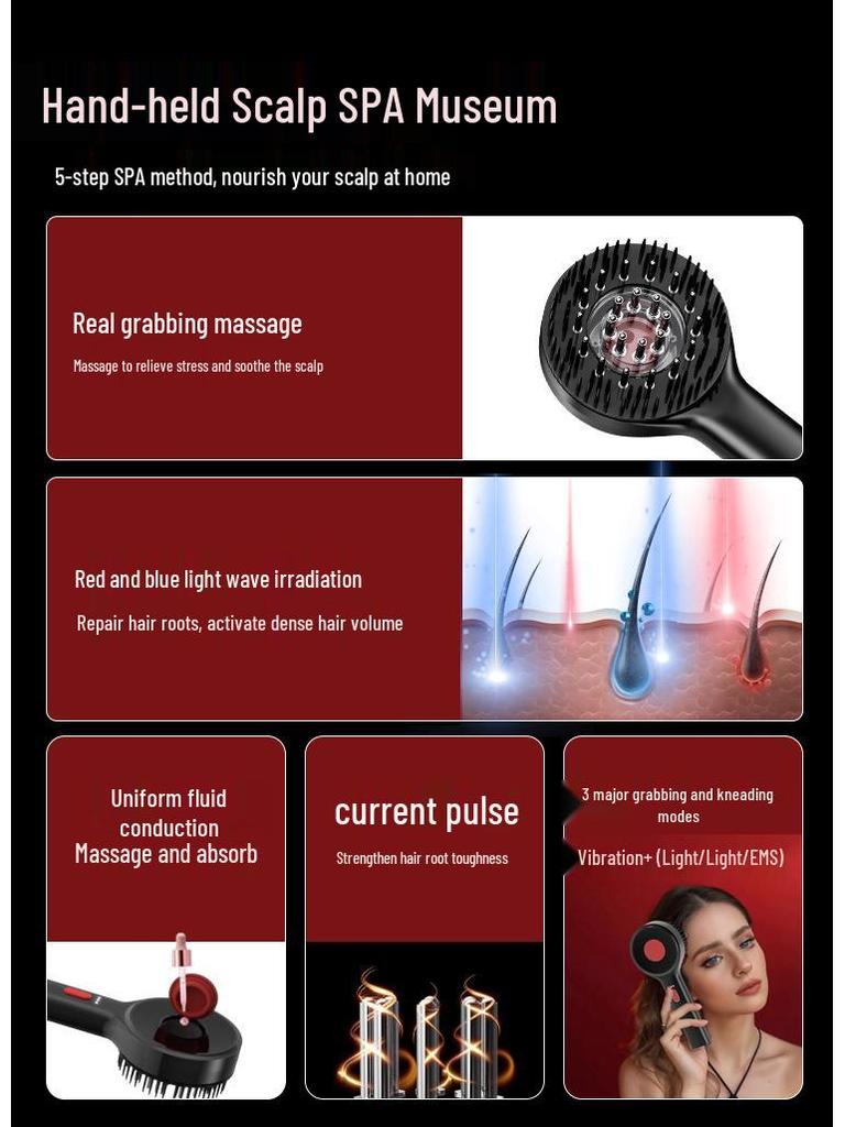 Electric Hair Growth and Scalp Massage Comb with Essence Applicator