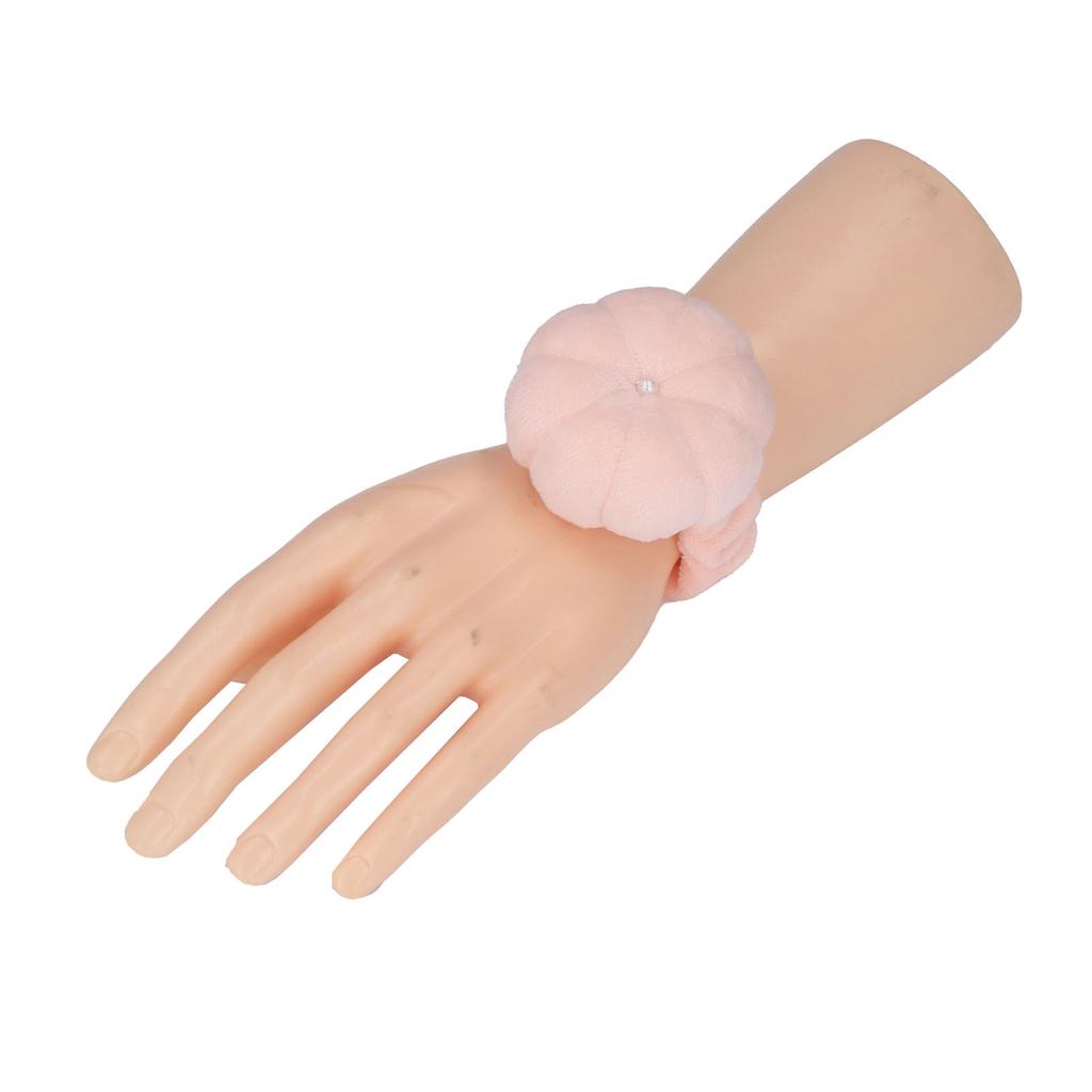 2 PCS Pin Cushion, Pumpkin Shape Wrist Strap Design Portable Cloth Material Practical Sewing Pincushions with Wrist Strap, for Needlework Beginners an