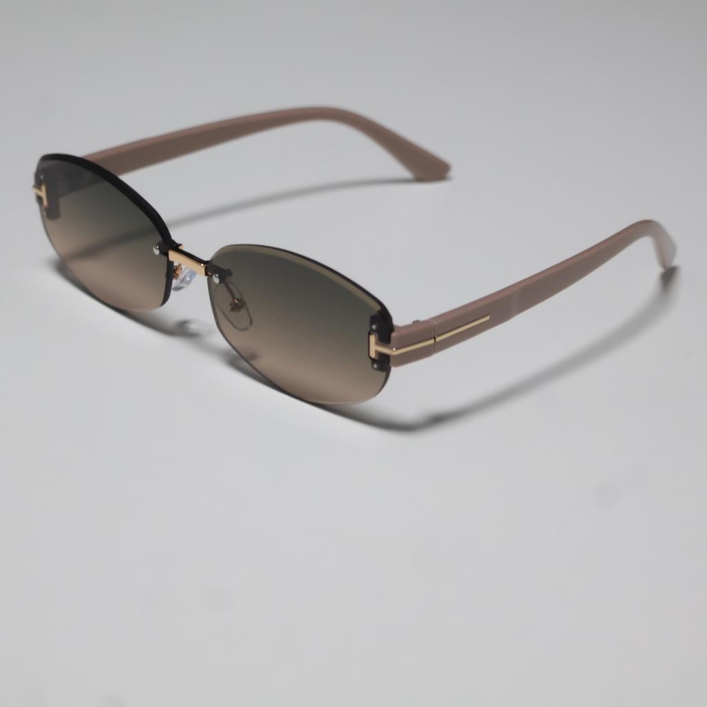 2026 New European and American Fashion Oval Rimless Sunglasses Women's Personality Trend Street Photography Sunscreen Sunglasses Women