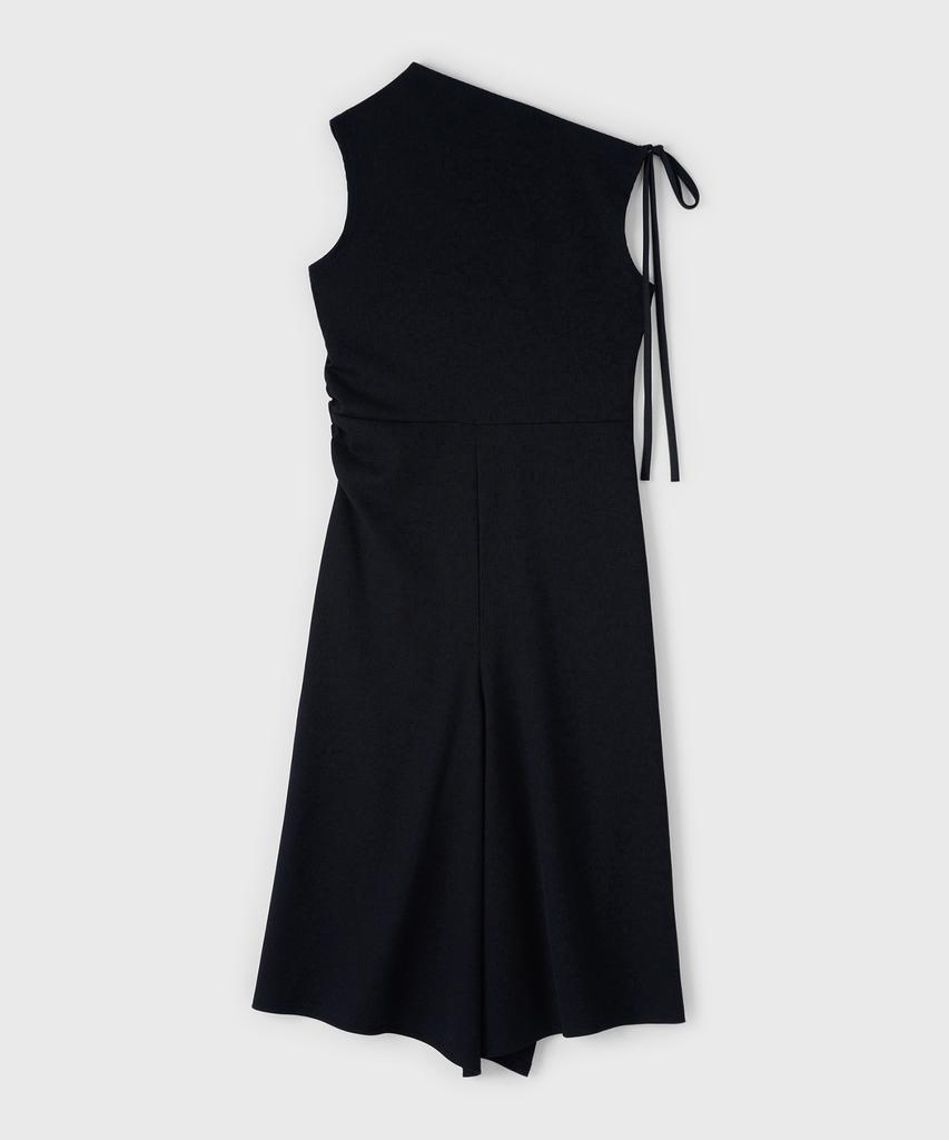 Yunse Waffle Ribbon Dress (Black)