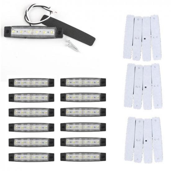 Партия белых светодиодных огней для бездорожья (Rock Lights) для 12В грузовика, автомобиля, квадроцикла, внедорожника. Подсветка днища. 12xLight ,Screw set,Foam