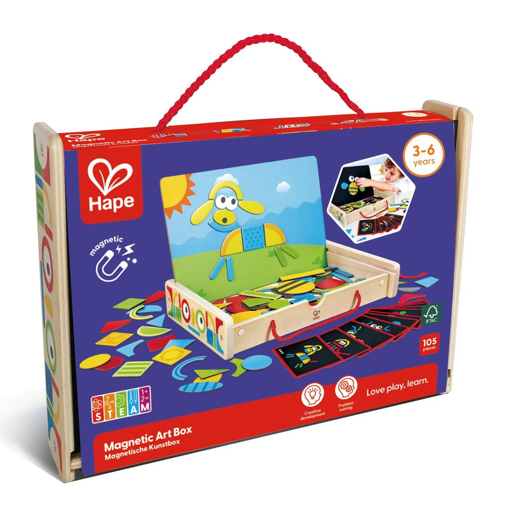 Hape Magnetic Art 30 x 23 x 6 for ages 3 and Wooden Pretend Play E1631 Set, cm, up, Toy,