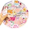 50 Pink Humorous Satirical Cartoon Images Graffiti Stickers Trolley Box Diary Waterproof Stickers