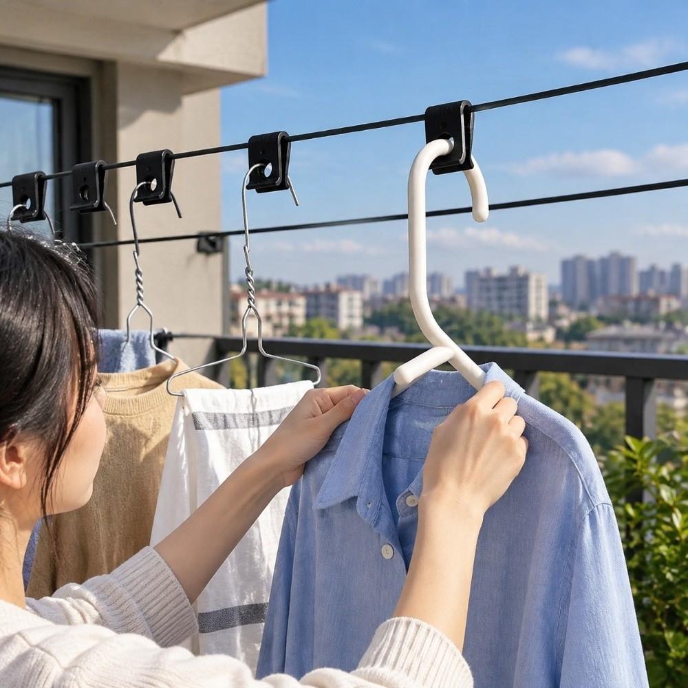 Portable Laundry Fastening Clips Multi Functional No Drill Hooks Indoor Clothes Drying