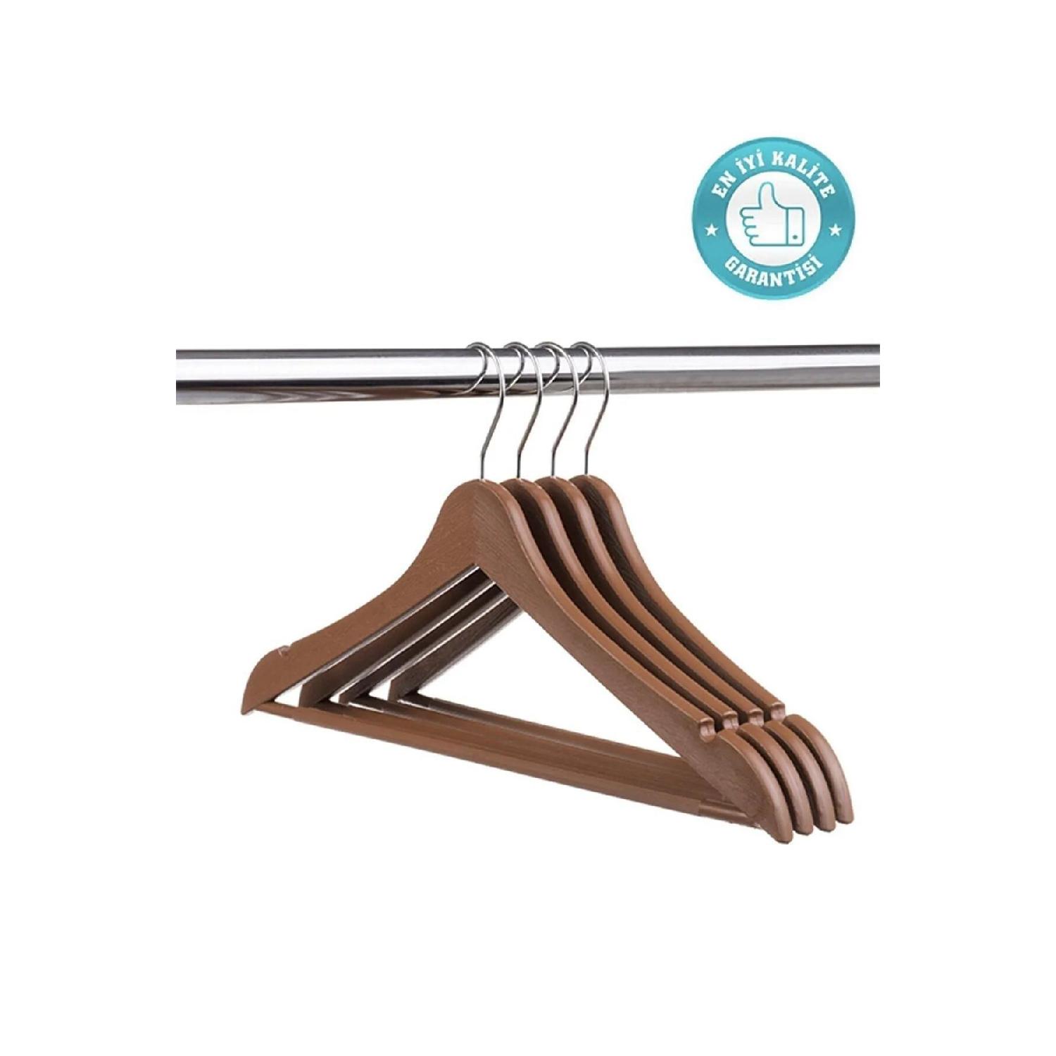 

12 Pieces - Wooden Look Plastic A Quality Brown Clothes Hangers коричневий