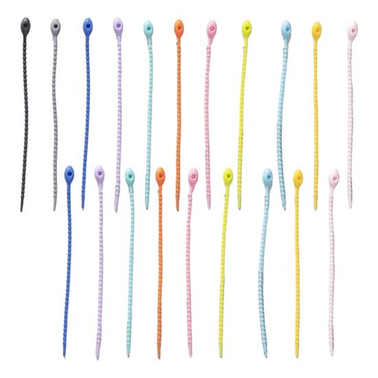 20Pcs Data Cable Organize Reusable Silicone Cable Tie Earphone Phone Charger Power Cord Bundling