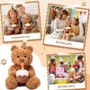 LIULINY 30cm Teddy Bear Plush Toy with Hat & Cake, Soft Cuddly Stuffed Animal Doll, Birthday Christmas Gift for Girls Boys Kids Party