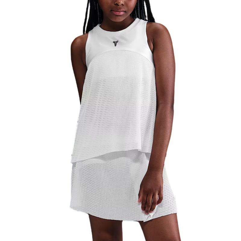 

New Nike Tank Top Dri Fit White/Black Teenagers IB0006-100 L