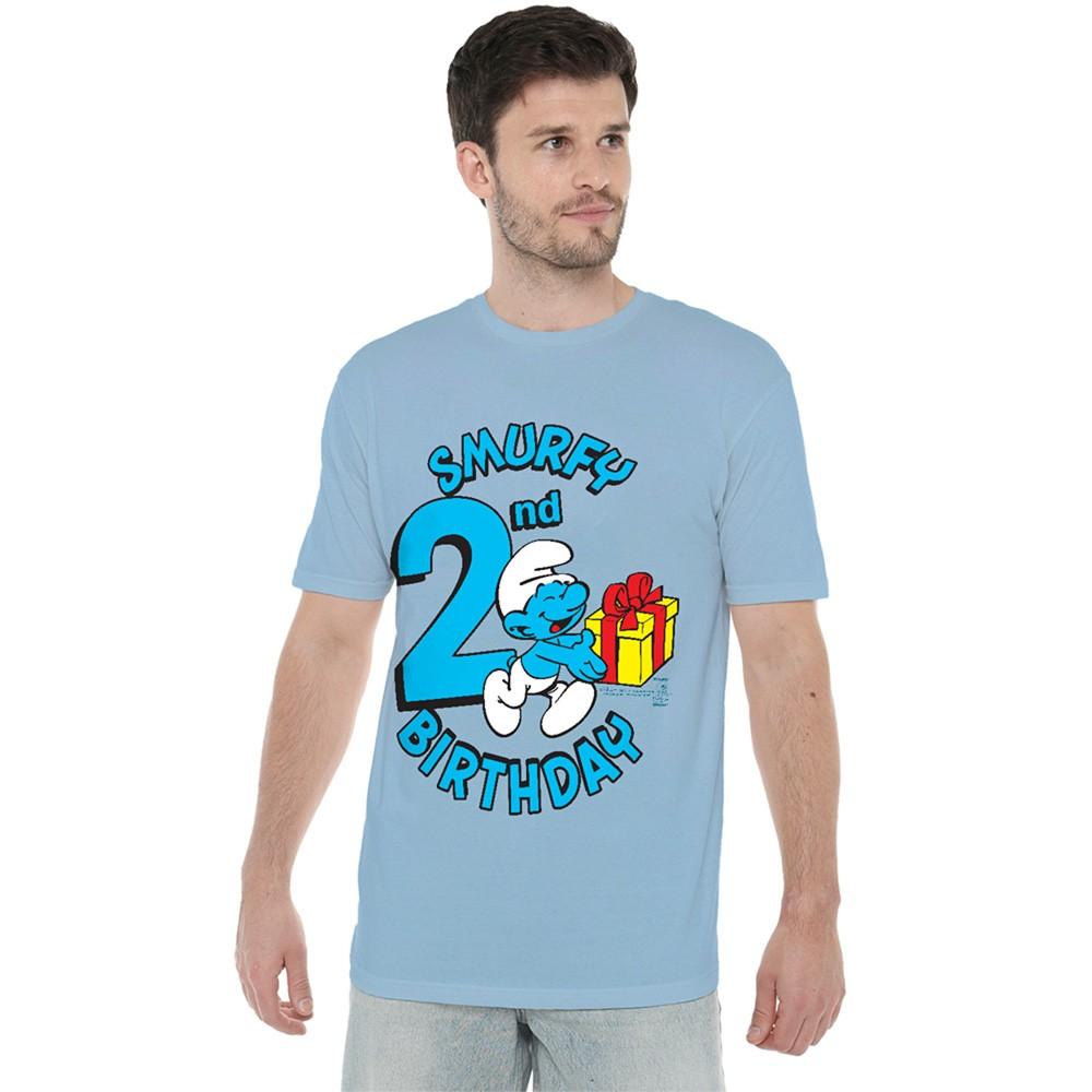 Smurfs Smurfy 2Nd Birthday T-Shirt S-3XL Light Blue S