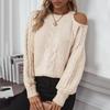 Vintage Autumn Winter Solid Color Loose O Neck Long Sleeve Cardigan Sweater Knitwear Top