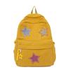 Schoolbag New Corduroy Star Patch Backpack Women's Large Capacity Casual Bag Women's Soft Sister Cute Middle School School Bag