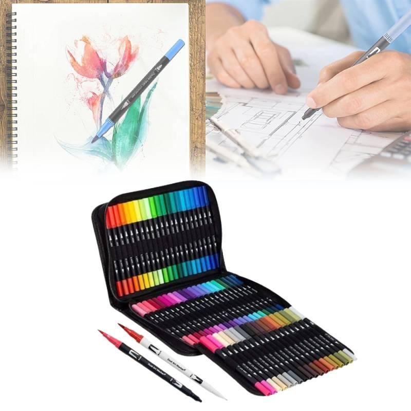Vibrant Dual Tip Watercolor Marker Set Of 120 Washable Eco-friendly Art Pens For Kids
