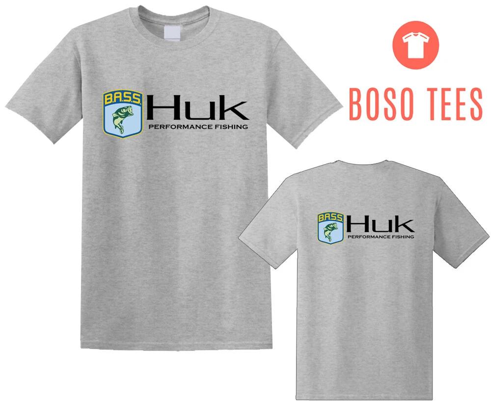 HUK BASS Fishing Men Grey Size S-5XL S