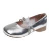 French shallow mouth Mary Jane single shoes women's 2025 summer and autumn new versatile bow with skirt thick heel small leather shoes