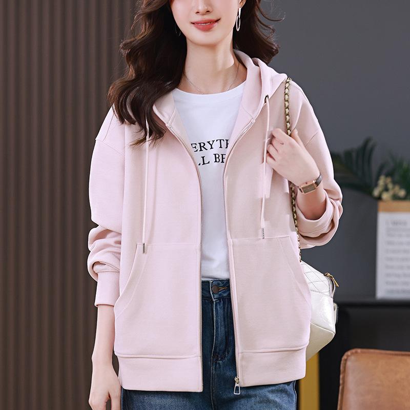 

Розовая куртка-худи для мамы: Стильный, Повседневный, Омолаживающий женский свитшот для весны и осени 2024 XL (Recommended for 120-140 jin) розовый