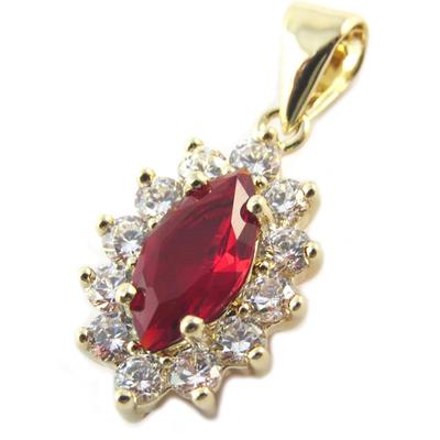 [P1160] - Vergoldeter Anhänger 'Victorina' Rot-Weißgold