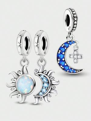 Kupfer Süße Sonne Herz Mond Serie DIY Anhänger Perlen Passend Armband Halskette Herstellung Geschenk von Hoher Qualität Luxus Perle