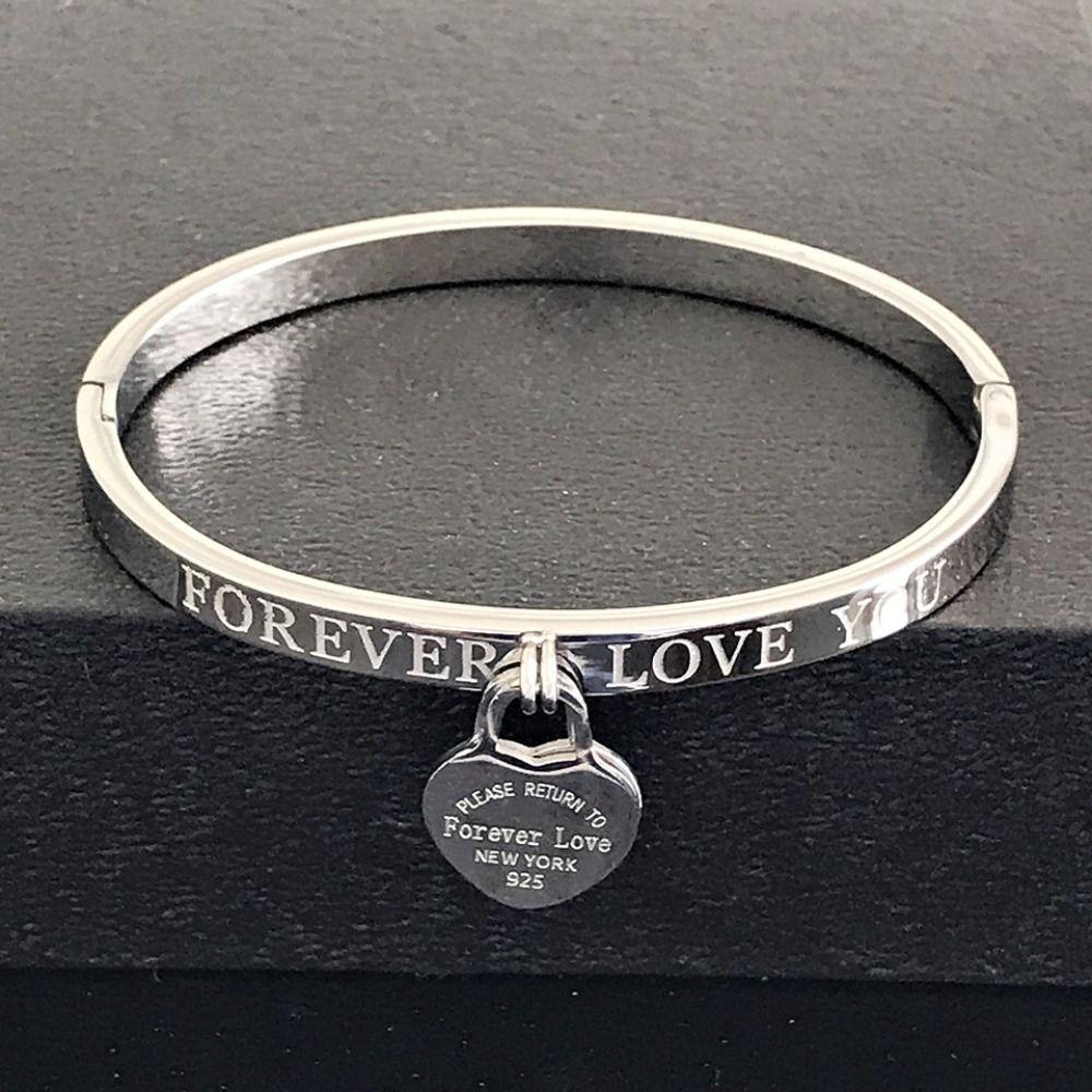 

Нежный браслет-манжета Forever Love с подвеской в виде двойного сердца, браслет с сердечком, украшение для браслета серебряный