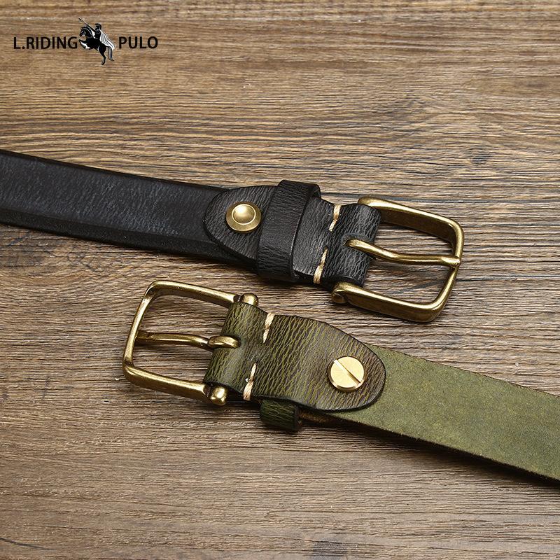 Thickened Genuine Leather Cowhide Belt for Women Pin Buckle Simple Retro Versatile Belt for Women