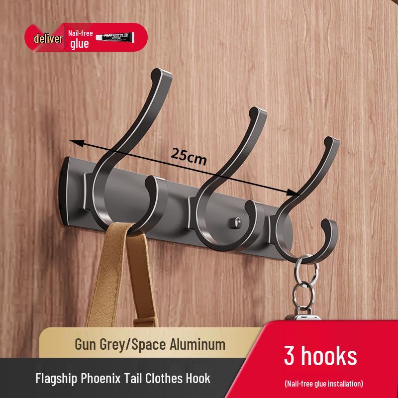 No-Drill Wall-Mounted Strong Entryway Coat & Hat Hook Rack