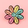 Inspirational Enamel Pin Floral Design with Colorful Petals - Zinc Alloy Lapel Badge for Backpacks, Bags, Clothes - Fashion Gift