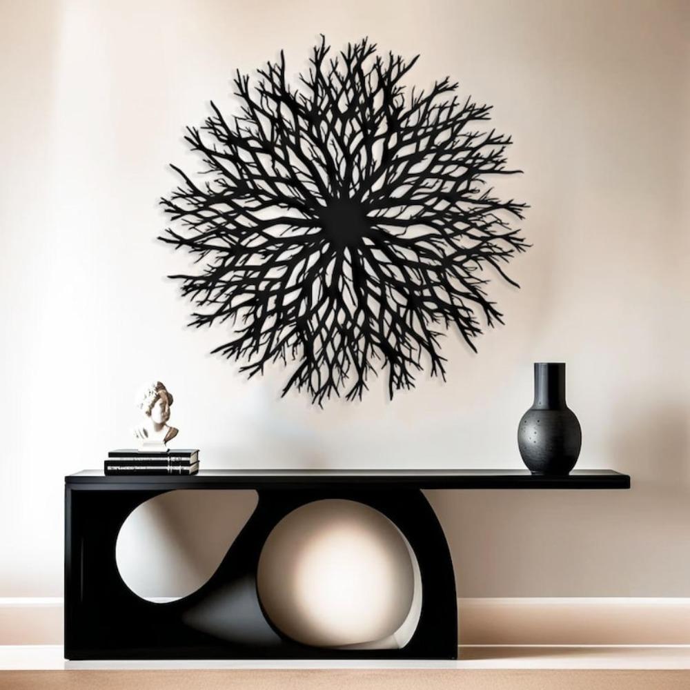 Дерево Жизни Металлическое Настенное Искусство Современное Настенное Украшение Декор Природы Подарок 12in чёрный
