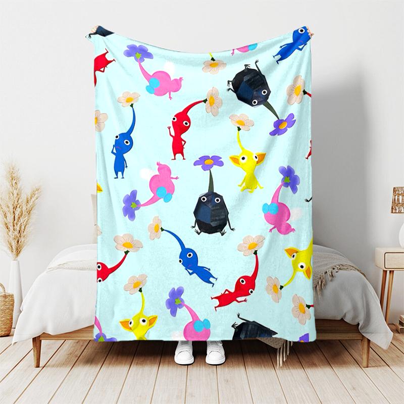 1 manta con diseño de estampado Pikmin, manta ligera para sofá, cama - Suave y cálida, regalo para todas las estaciones como Navidad, Halloween