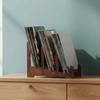 Large Capacity Vinyl Record Holder Brown Book Storage Rack Vintage CD Display Stand  CDs