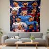 Tapestry Football Stars Ronaldo Messi Mbappe Haaland Group Poster Wall Hanging