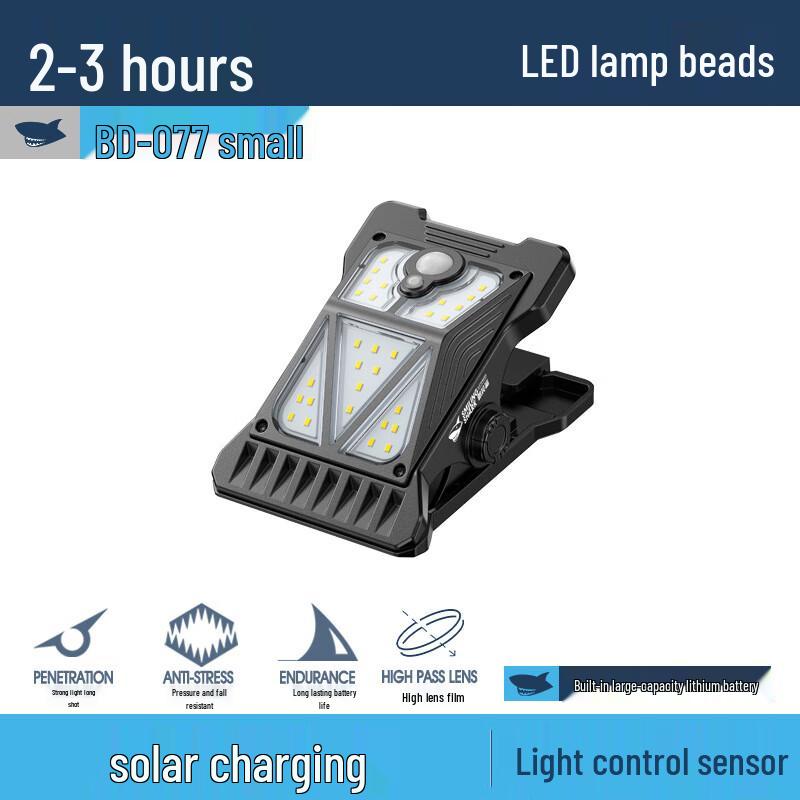 Smiling Shark Solar Garden Clip Light